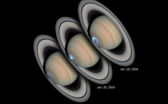 Полярното сияние на Сатурн не гасне в продължение на дни