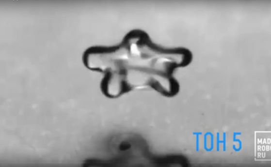 Антигравитационен ефект на течност с помощта на звук (видео)