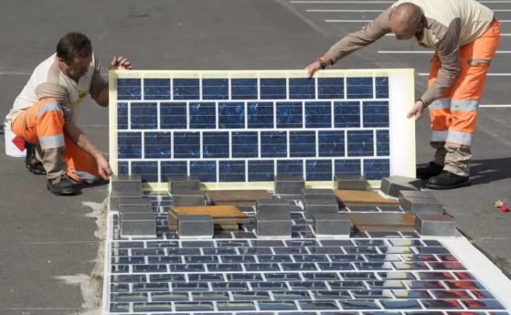Във Франция ще покрият повече от 1000 км пътища със слънчевите панели (видео)