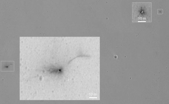 Нови снимки на НАСА показват кратера, направен от разбития "Скиапарели"
