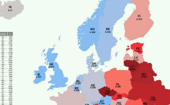 Нова карта показва какво белите европейци свързват с раса
