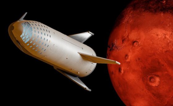 Анимация: Космическият кораб на Илън Мъск BFS каца на Марс