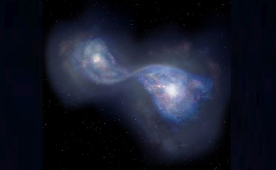 Открит е най-стария сблъсък на галактики от материал, останал от Големия взрив