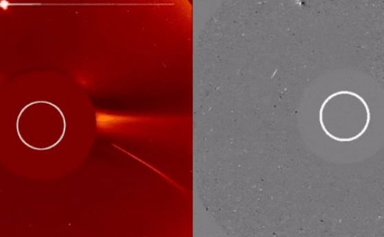 Заснеха вълнуващи кадри на комета, потапяща се в Слънцето (видео)