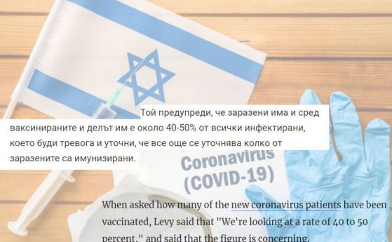 Израел: "50% от заразените са ваксинирани". Какво означава това?