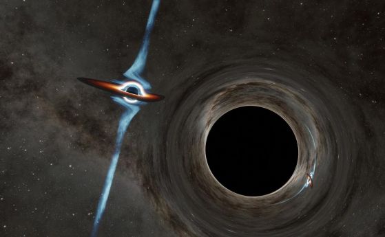 Колосални черни дупки в епичен космически танц в сърцето на галактиката (видео)