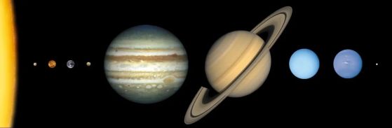 Сравнение на размерите на планетите от Слънчевата система
