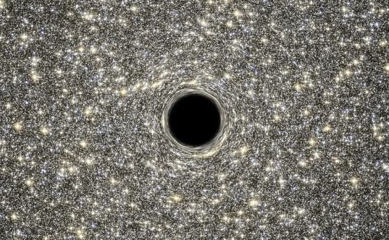 Илюстрация на самотна черна дупка