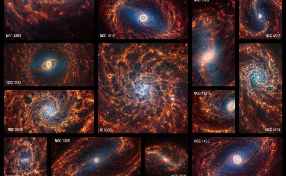 Джеймс Уеб ни показва ослепителната структура в 19 близки спирални галактики