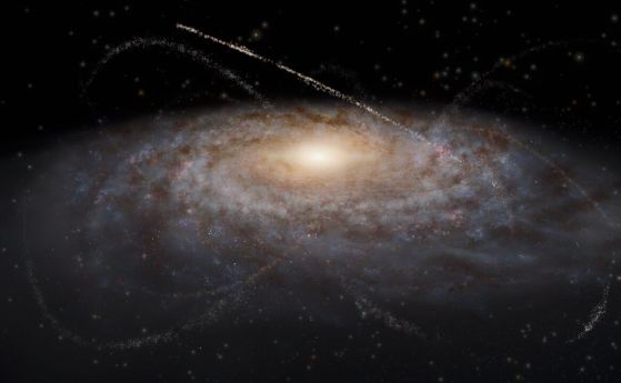 Концепцията на художник показва безброй звездни потоци в и около Млечния път. Тези разтегнати останки от галактики джуджета и звездни купове демонстрират гравитационни взаимодействия между звезди, клъстери тъмна материя и нашата галактика. Обсерваторията 