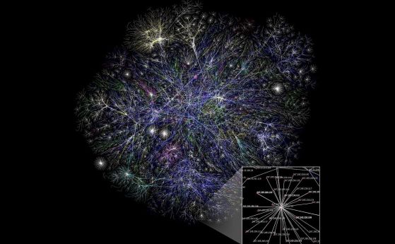 Това е частична карта на интернет, базирана на данни от 15 януари 2005 година