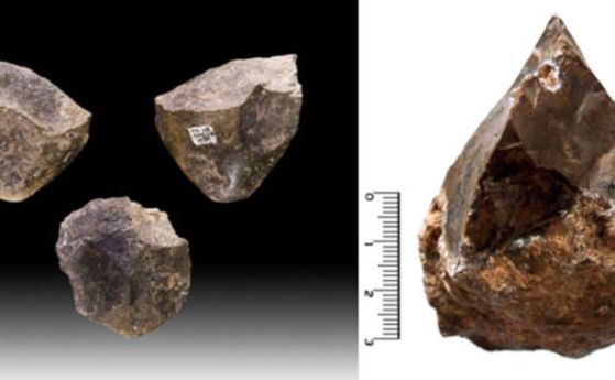 Каменни секачи от олдуанската култура, показващи характерния остър, набразден ръб
