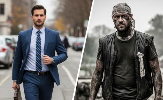 бизнесмен и клошар