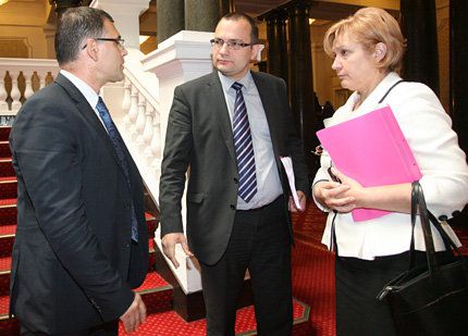 Менда Стоянова и Симеон Дянков след среща със сините. Снимка: БГНЕС