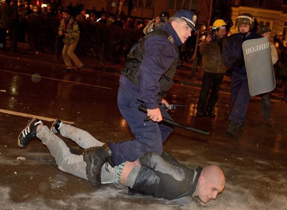 Протестът в София на 19 февруари. Снимка БГНЕС