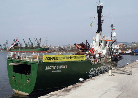 Кораб на Greenpeace дойде у нас. Снимка БГНЕС