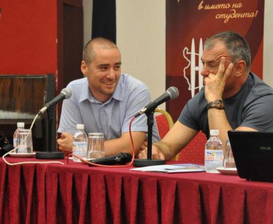 Председателят на НПСС Ангел Георгиев и министърът на образованието в кабинета 