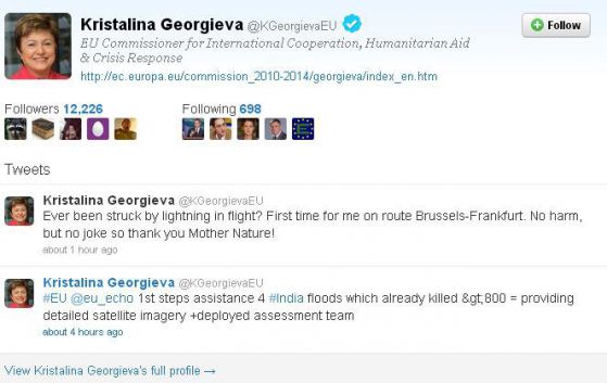 Съобщението на Георгиева в twitter