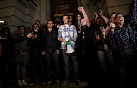 Студентите, започнали окупацията в СУ. Снимка: OFFNews
