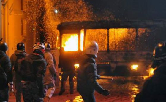 Сблъсъците в Киев, Снимка: SKY News