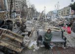 Пожар пламна на Майдана в Киев