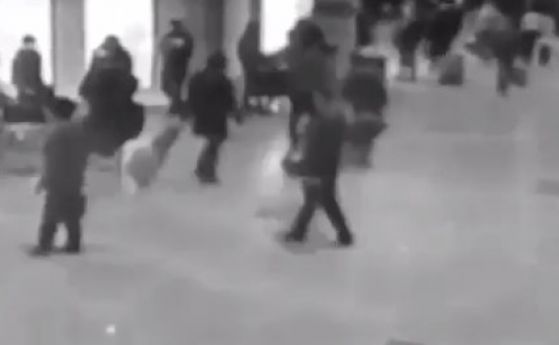 Запис от охранителна камера показва взрива на брюкселското летище (видео)