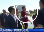 Роналдо се ядоса на репортер, хвърли микрофона му в езеро (видео)