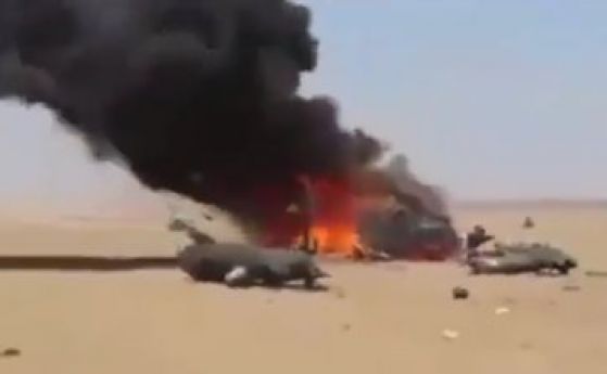 Кадри показват сваления в Сирия руски хеликоптер (видео)