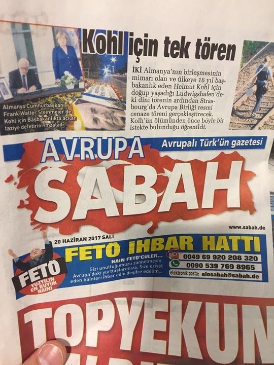 Европейското издание на проправителствения турски вестник Сабах публикува горещи телефонни