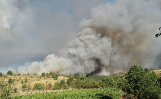 Битката с огромния пожар в Кресненското дефиле продължава пламъците вече