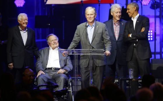 Всички петима живи предишни президенти на САЩ се събраха в