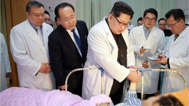 Севернокорейският лидер Ким Чен Ун е посетил в болницата ранените