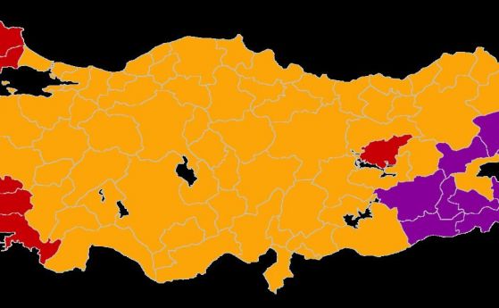 Тази карта показва как са гласували турците на вчерашните президентски