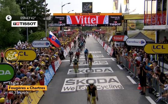  Дилън Грьоневеген завоюва най-дългия стадий на Тур дьо Франс (видео) 