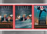 Тръмп в наводнен Овален офис на новата корица на Time