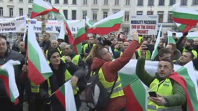Въпреки протеста на български, полски, румънски и унгарски превозвачи днес