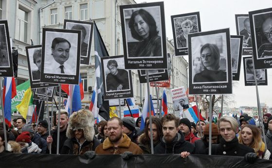 Без произшествия в Москва премина шествието в памет на убития