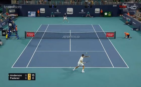Роджър Федерер победи с лекота Кевин Андерсън с 6 0 6 4