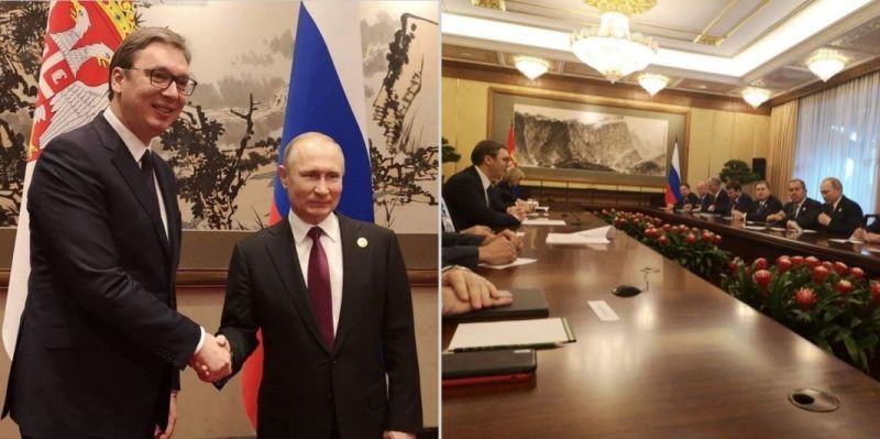 Държавният глава на Руската федерация Владимир Путин и сръбският президент