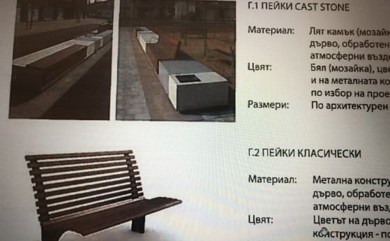 Цената на градска пейка с класически дизайн в Зона 4