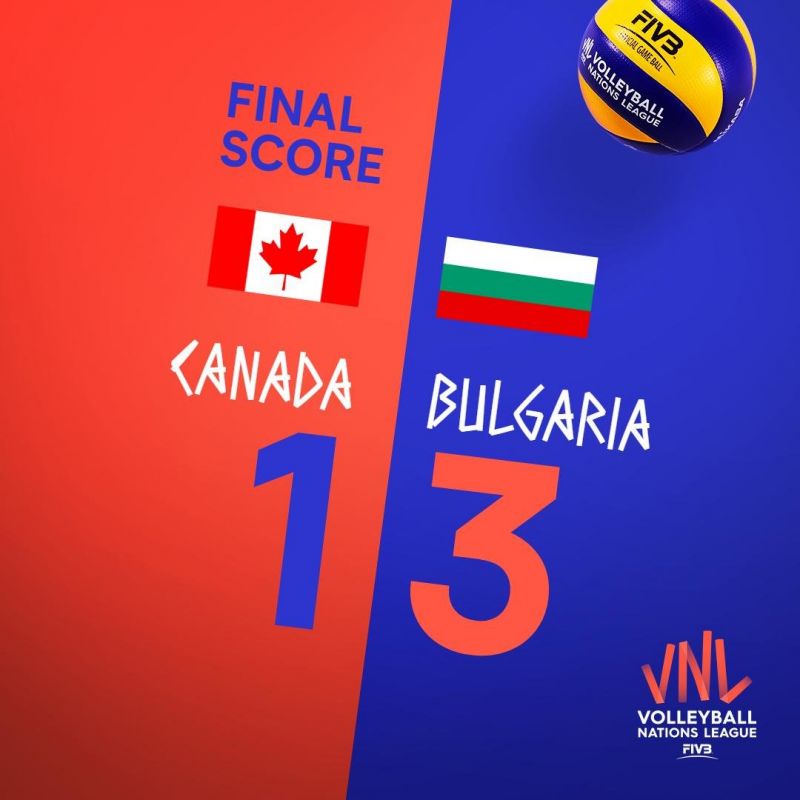 България удари Канада с 3:1 (25:20, 26:24, 19:25, 25:17) в