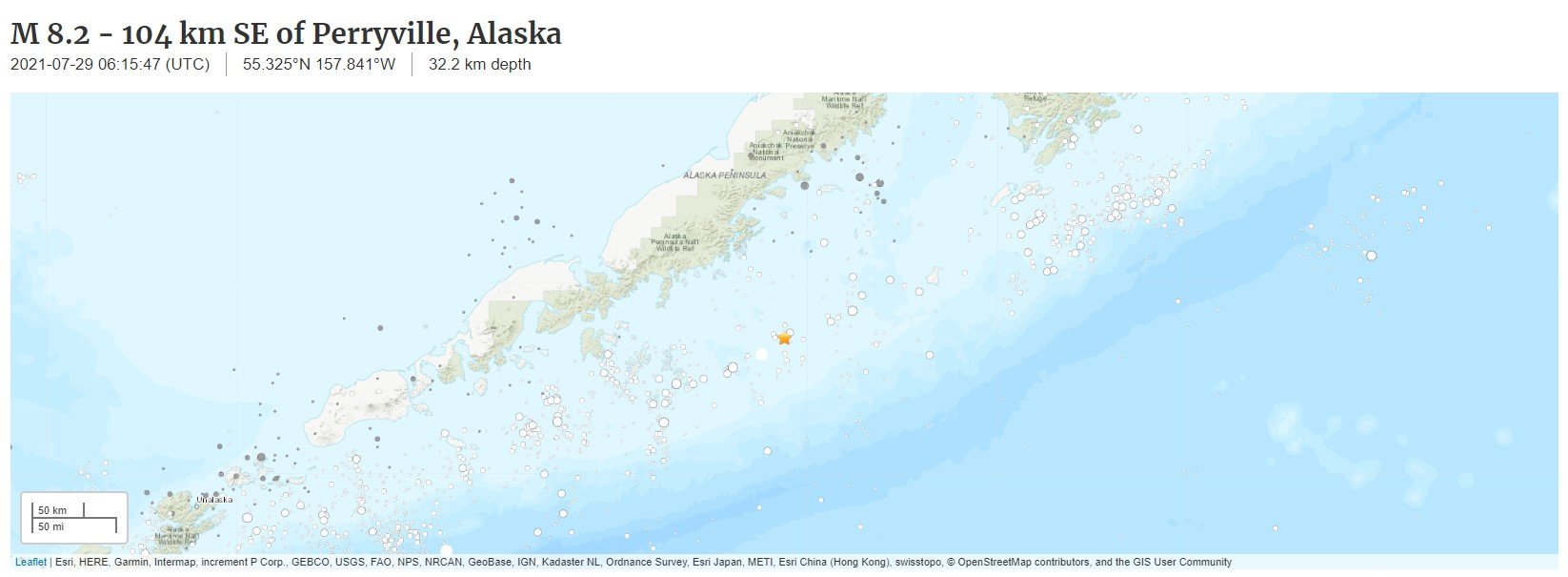 Мощно земетресение разтърси Аляска. То е със сила 8,2 по