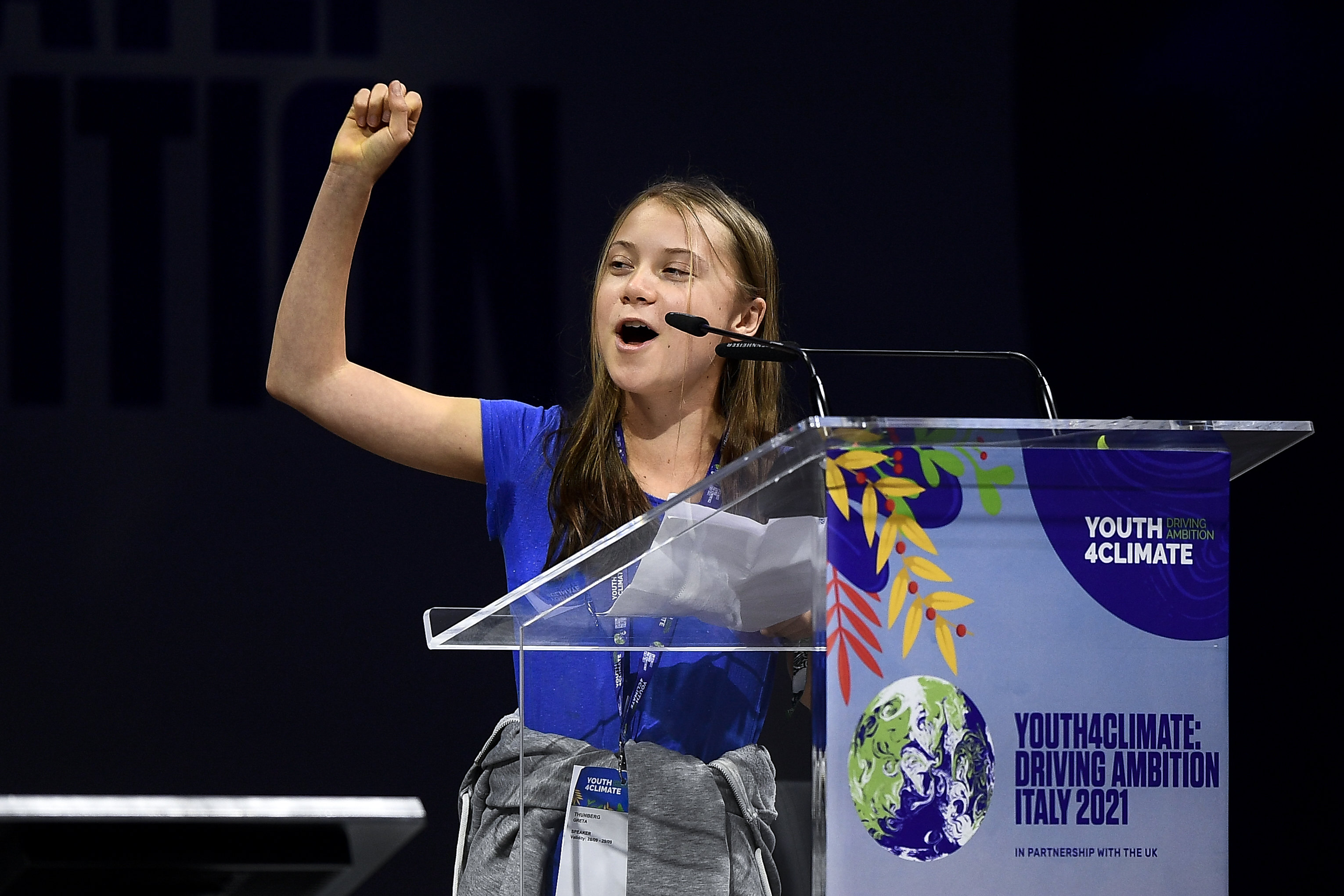 По време на младежка конференция за климатичните промени шведската активистка Грета