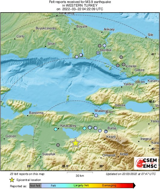 Земетресение с магнитуд 3,9 разлюля Западна Турция тази сутрин.
Епицентърът му
