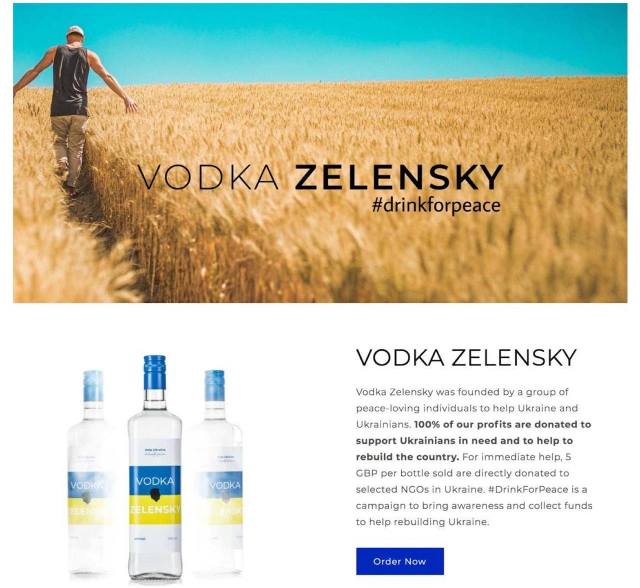 Швейцарската компания Drink For Peace създаде премиум водка, наречена Vodka