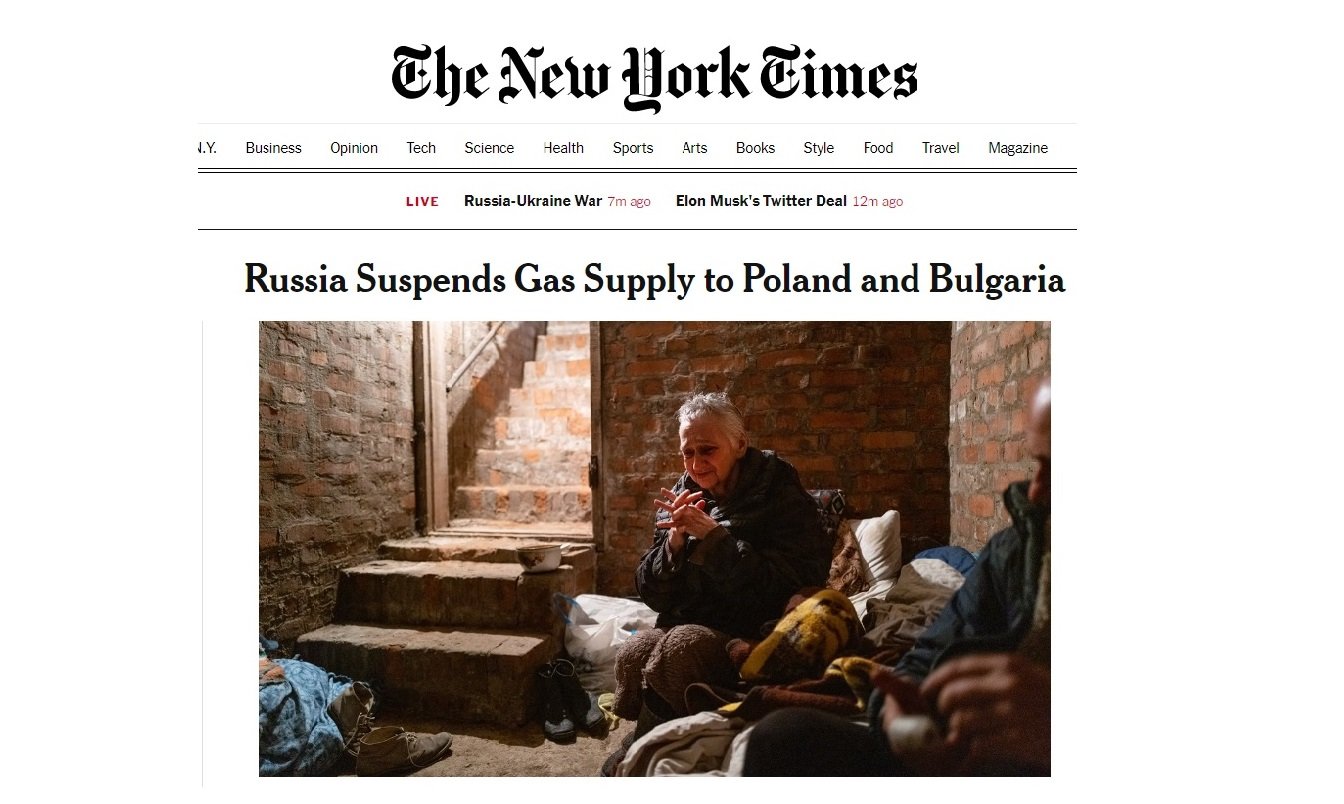 Спирането на доставките на газ за България от руската компания
