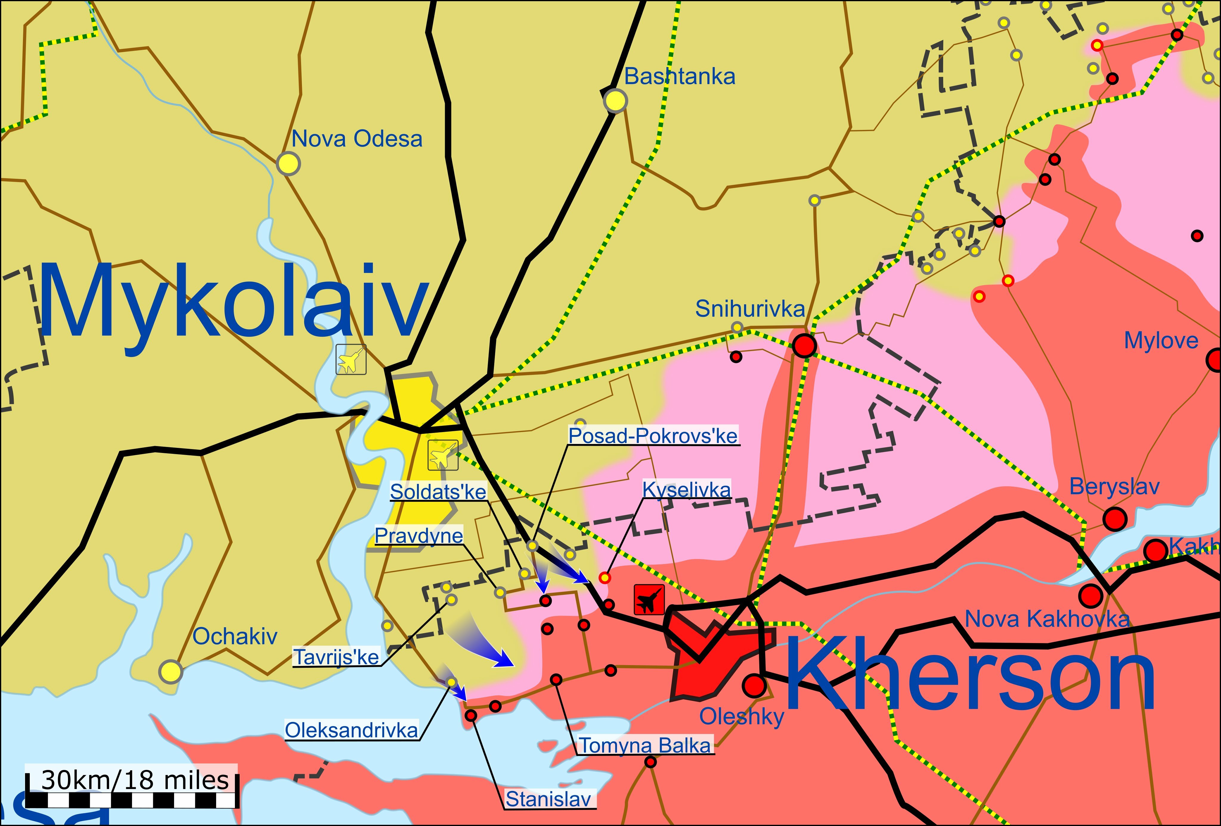 Украинската армия води сражения за село Киселивка като част от