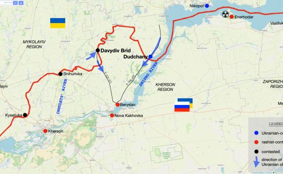 След достигането на границите на областта украинският марш е продължил към Херсонска област с превземането на Дудчани.