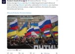 Гаф: Руското посолство в Южна Африка илюстрира руско-украинската дружба със снимка от протест срещу Путин