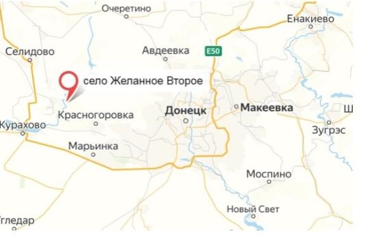 Карта на района на Желаное Второе